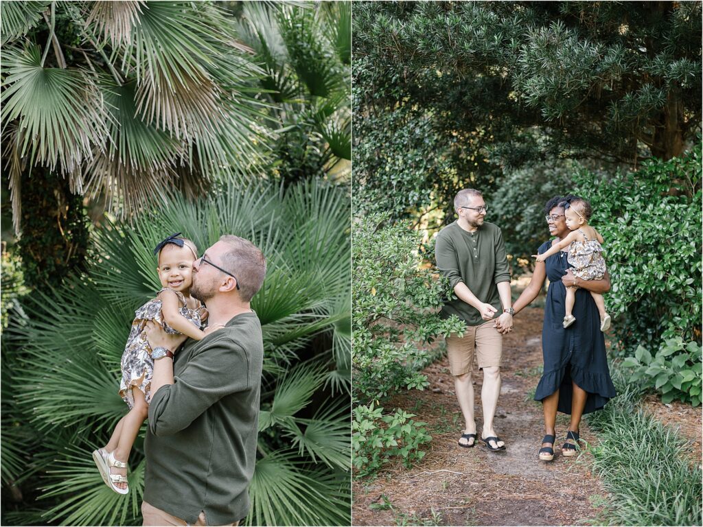 18 months baby plan photos with parents at Maclay Gardens State Park