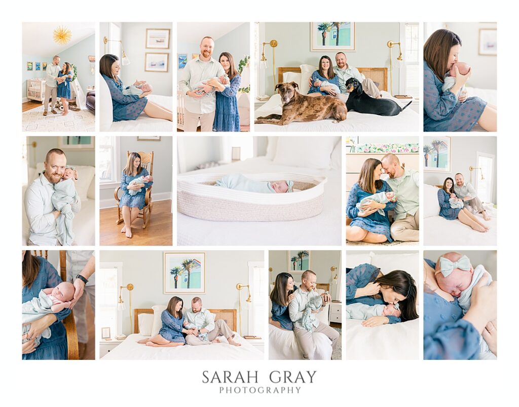 Parents with newborn baby in nursery, newborn photos at home, Sarah Gray Photography, Tallahassee Newborn Photographer