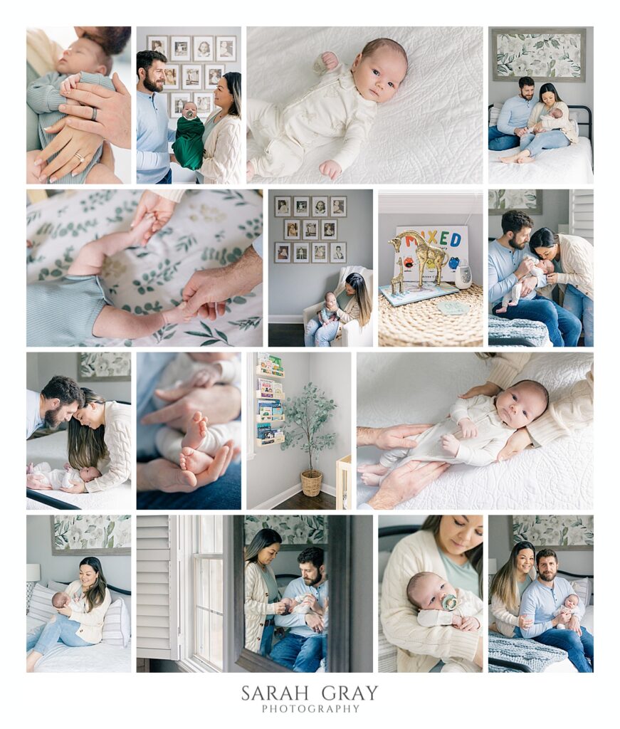 lifestyle newborn photography with newborn baby and parents in nursery, Sarah Gray Tallahassee lifestyle newborn photographer