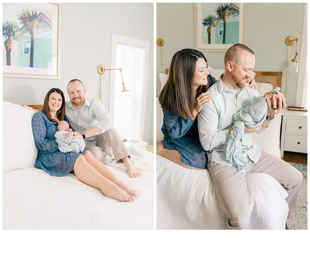 Parents with newborn baby in nursery, Sarah Gray Photography, Tallahassee Newborn Photographer